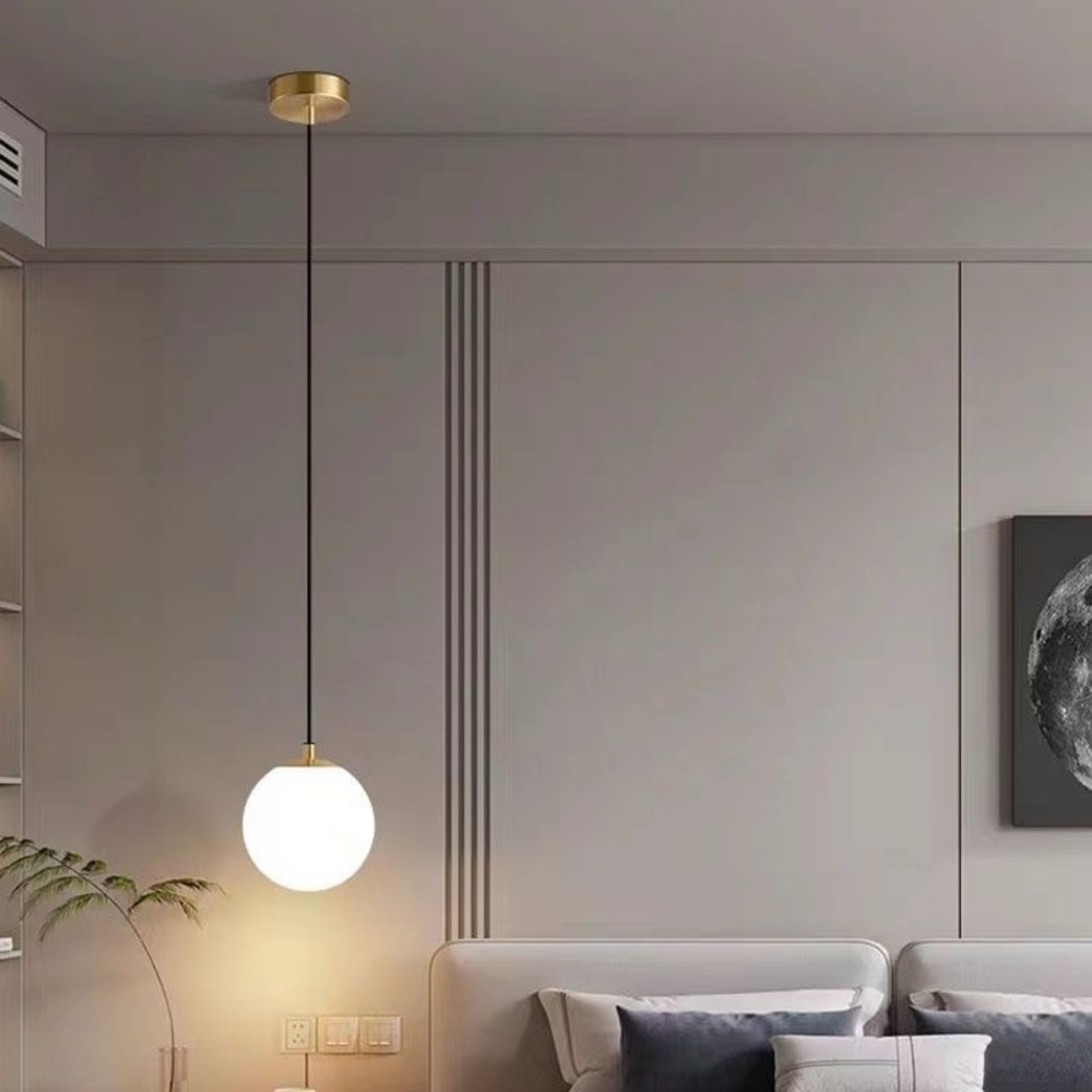 Modern Hanging globe pendant light fixture x2